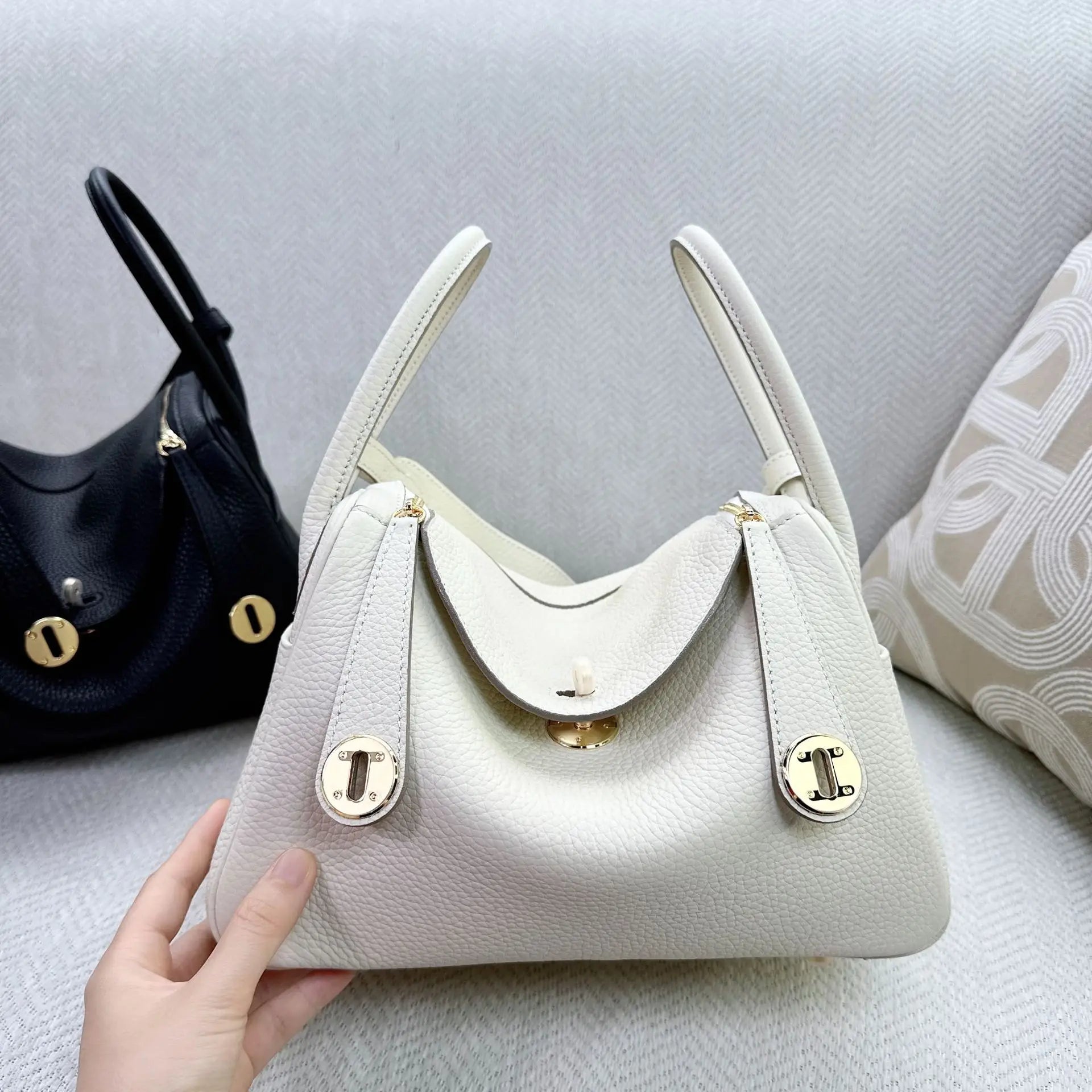 Genuine Leather Lindy Bag For Women TOGO Top Layer Cowhide Handbag Luxury Shoulder Tote Bag Commute