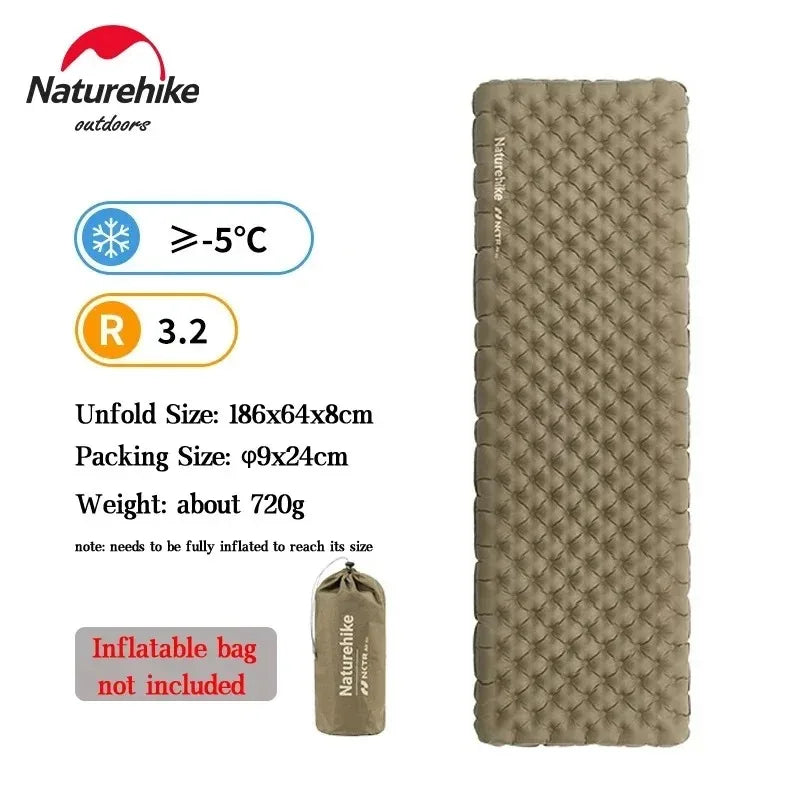 Naturehike Camping Mat 3.5/4.6/5.8/8.8 High R Value Ultralight Warm Inflatable Mattress Outdoor Portable Folding Inflatable Mats