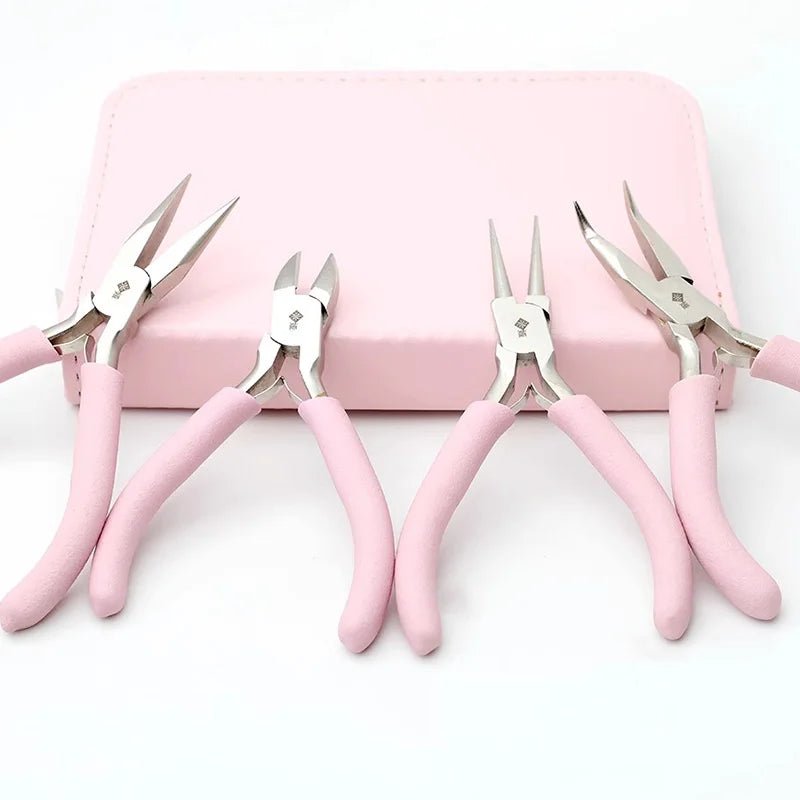 Jewelery Pliers Set, 4pcs Mini Pliers Set Kit Cutter Handwork Jewelry Tool for Jewelry Making Supplies Nose Pliers Craft Pliers