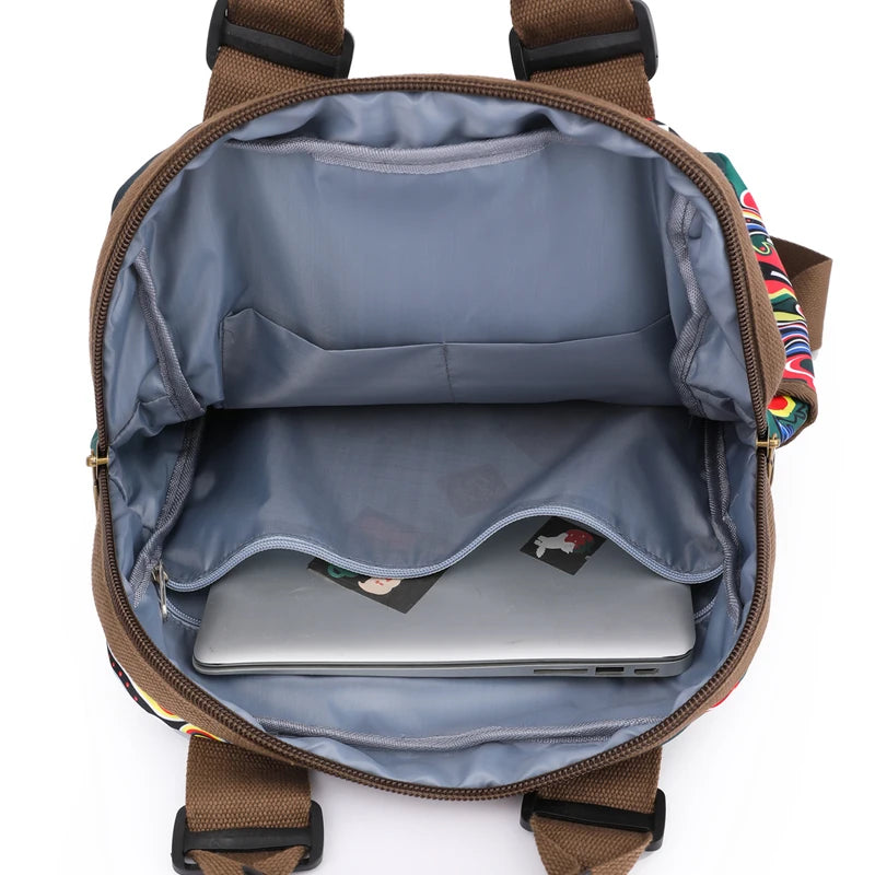 Fashion Designer Backpacks Female Canvas Rucksack Women Large Bagpack Travel Bags Big School Backpack for Students Shoulder Bag