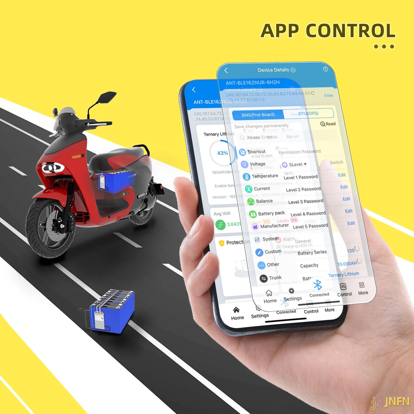 ANT Smart BMS 4S-24S 16S 40A Lifepo4 BMS 10S 13S 48V 30A Li-ion BMS 20S NMC LFP for E-bike E-scooter with Bluetooth Balance BMS