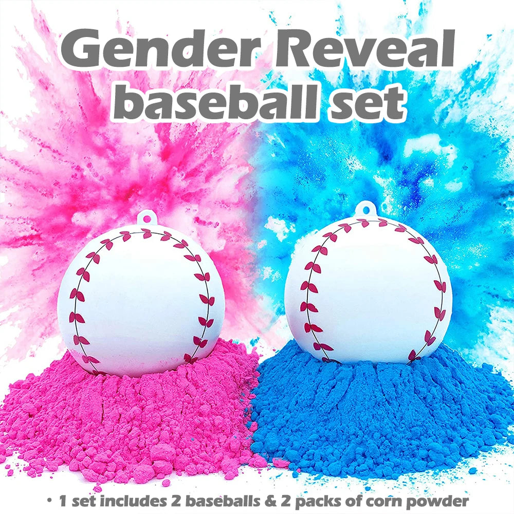 1 Set Gender Reveal Party Baseball, Plastic Baseball With Pink & Blue Corn Powder, Fun Activities for Baby Showers, Gifts