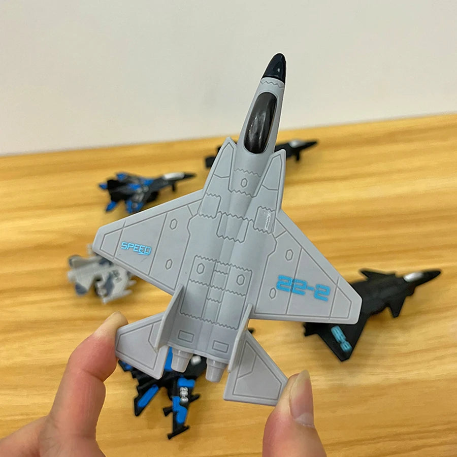 6pcs Fighter Jet Model, Aviation Aircraft Combination Toy, CHILDREN'S Inertial Sliding Toy, BOY'S Home Decoration Display