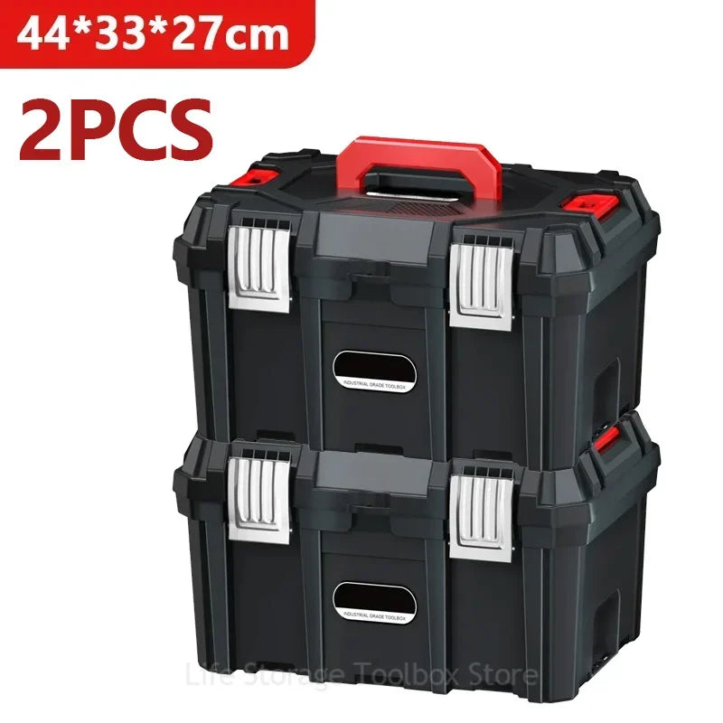 1/2Pcs Hardware Toolbox Set Large Capacity Tool Box Industrial Grade Shockproof Tool Box Organizer box Stacked Hardware Toolbox