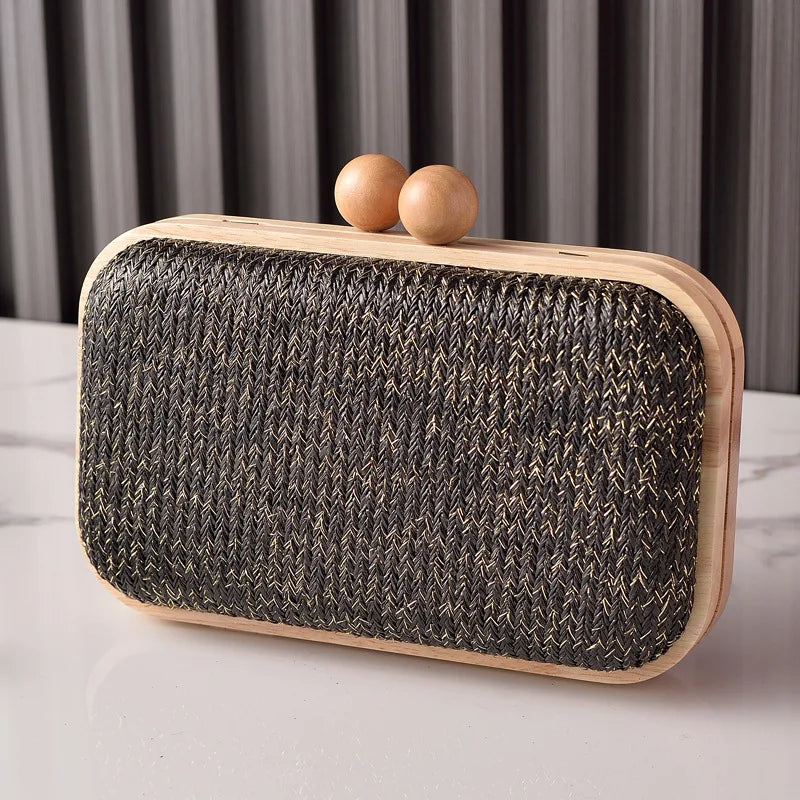 Straw Clutch Handbag 2025 Summer Beach Straw Purse for Women Woven Bag Casual Straw Shoulder Crossbody Bag New Evening Handbag