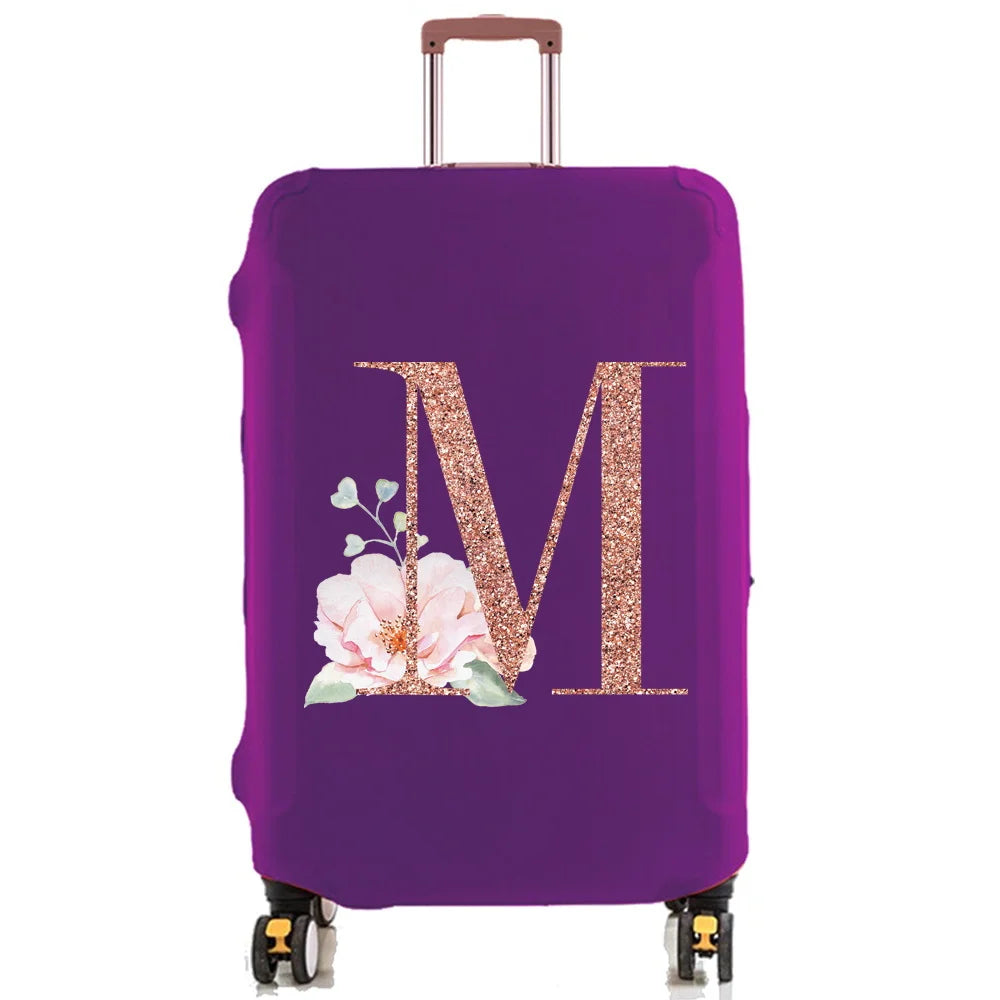For 18-32 Inch Luggage Cover Suitcase Protector Travel Accessories Unlimited Rose Gold Stretch Fabric Dust Cover Trolley Case