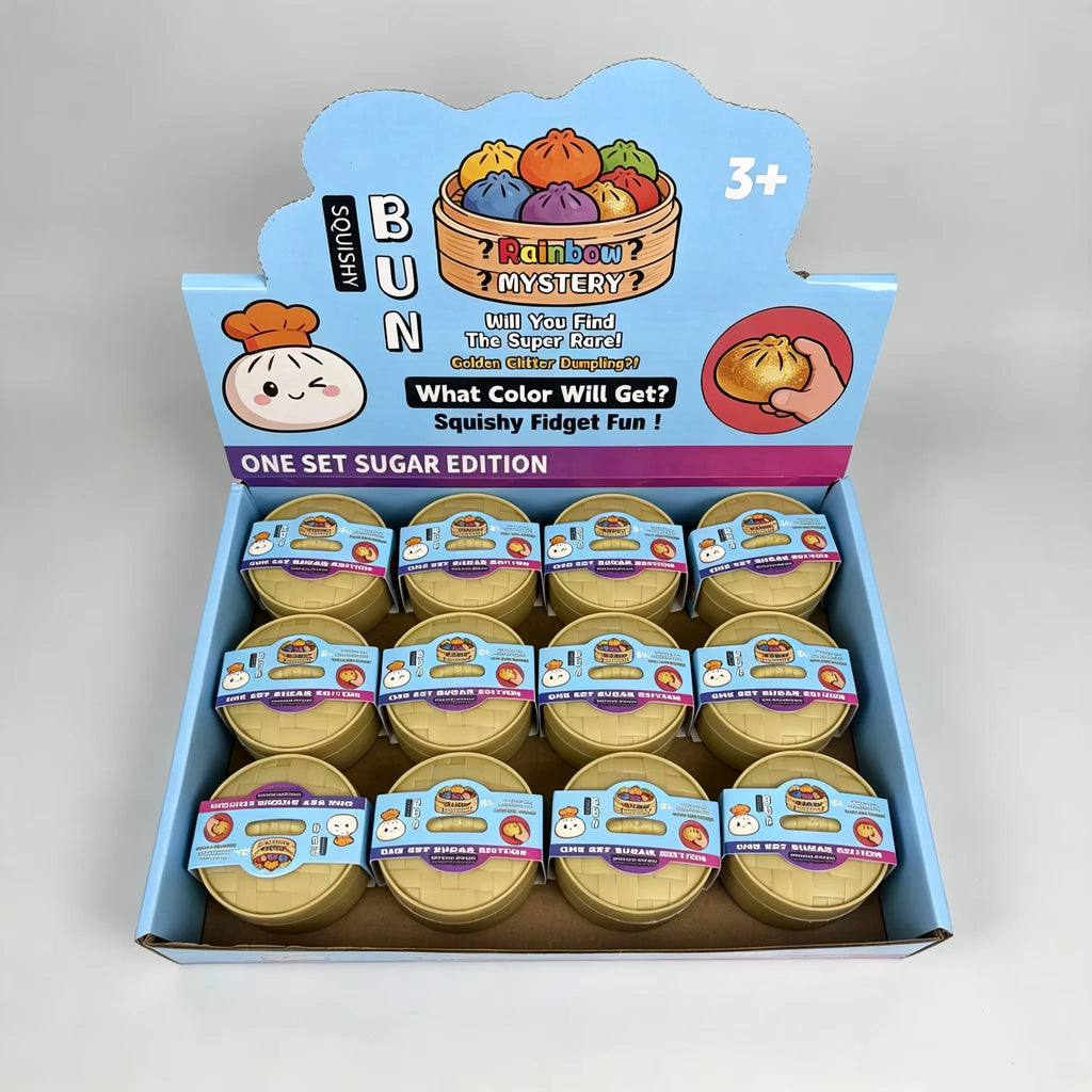 HOT Colorful Simulated Steamed Bun Squishy Blind Box 1-6pcs with Dumpling Sensory Squeeze Toy for Stress Relief