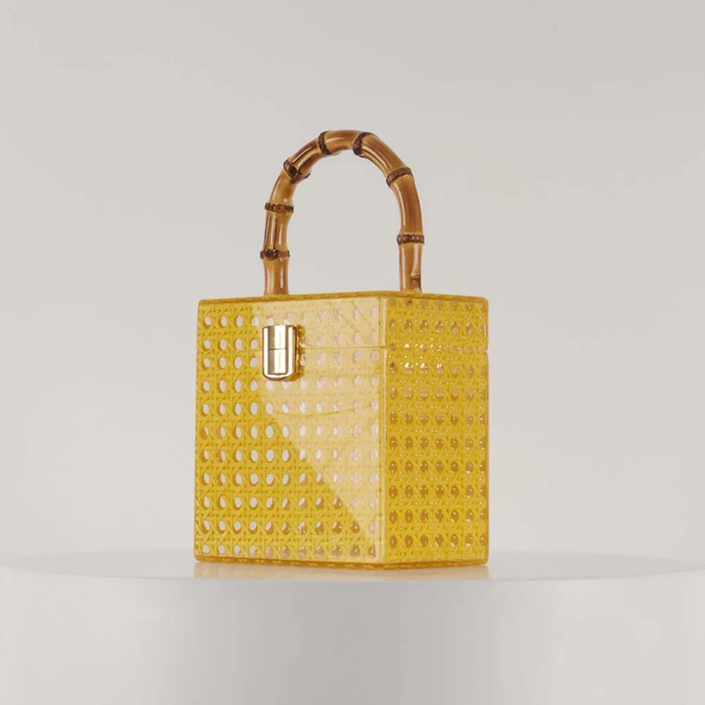 Rattan handbag acrylic dinner bag one shoulder diagonal span wedding fashion women's bag