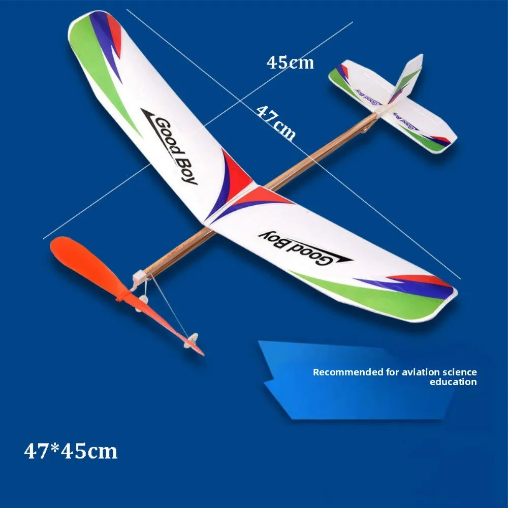 Ligthweight Airplane Glider Toy Model Popular Multistyles Rubber Band Powered Helicopter DIY Assemble Airplanes Toy