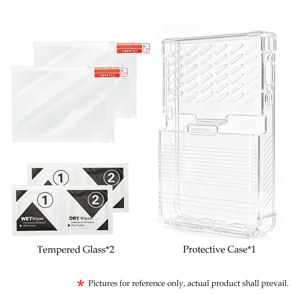 Clear TPU Protective Cover Game storage bag Tempered Glass Non-slip Protective Case Shockproof for Trimui Brick PRO