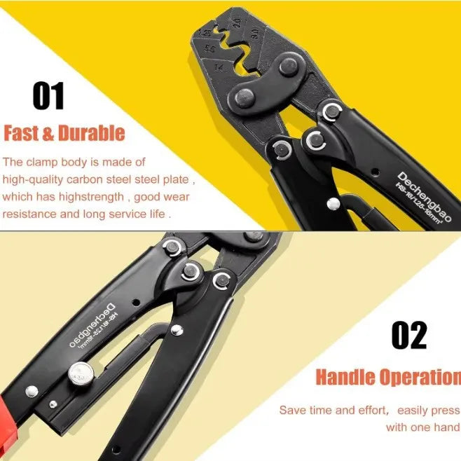 HS-16 Non-Insulated Terminals Crimper 1.25-16mm Easy Crimp Pliers Wire Connector Electrician Tool  SNB RNB SC UT OT