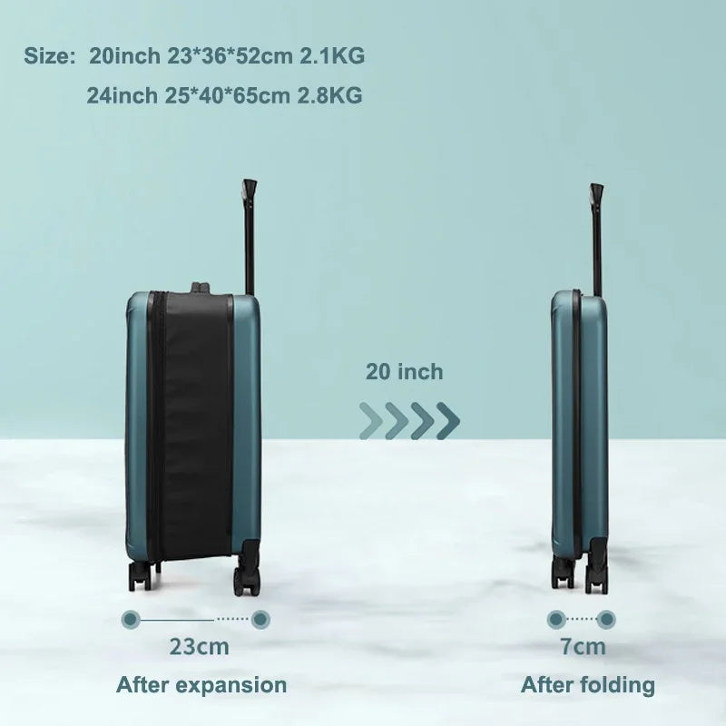 20/24 Folding Trolley Bag Luggage Case for Business Travel Lightweight Foldable School Suitcase Fashion Trunk Boarding Bag
