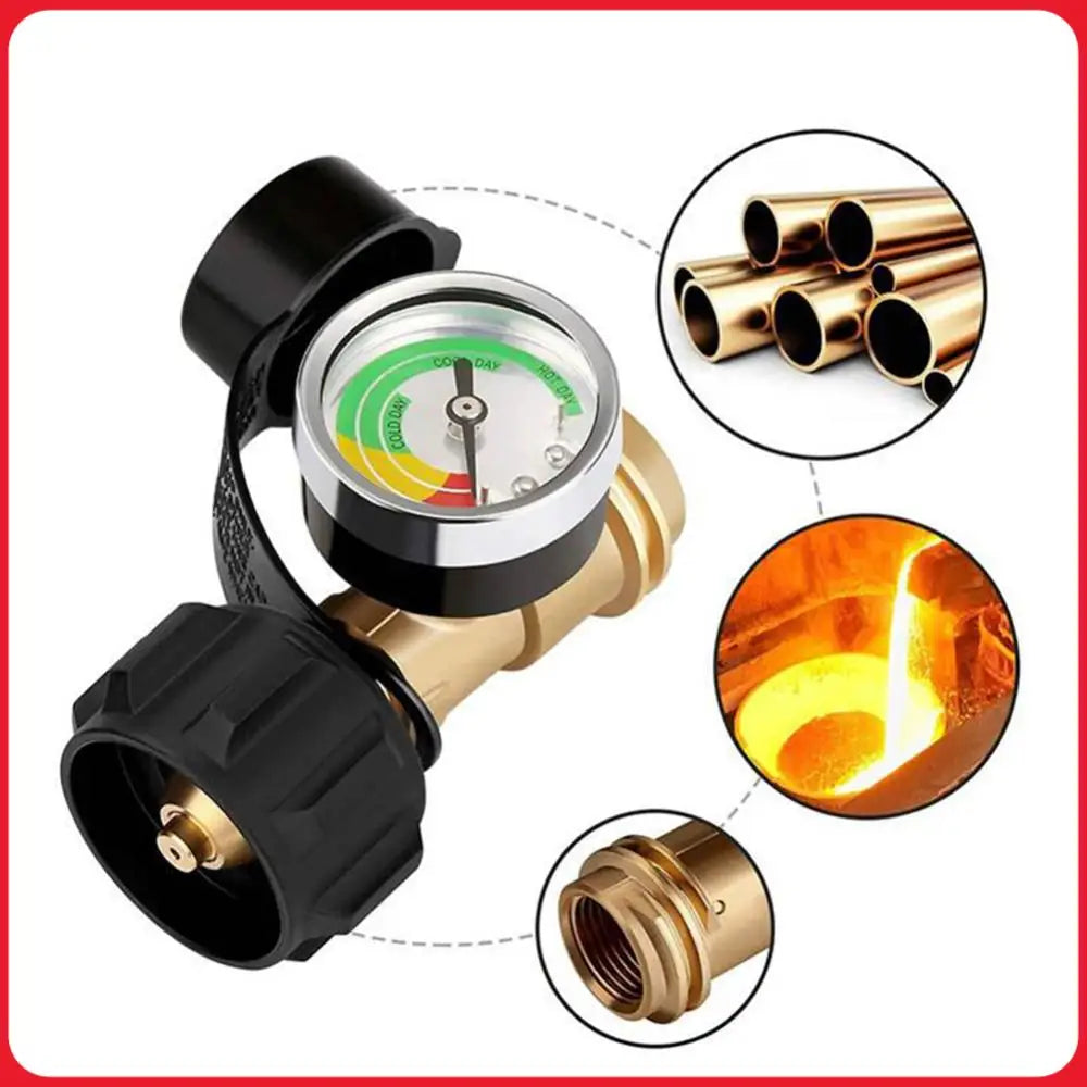 Propane Tank Gauge Level Indicator QCC1/Type 1 Connection Gas Pressure Meter Universal Propane Gauge for 5lb-40lb Propane Tanks