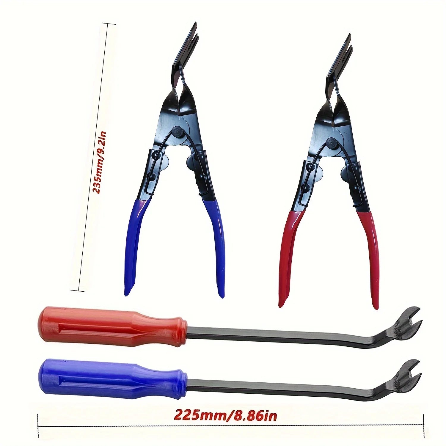 2Pcs Auto Fastener Trim Removal Tool Kit Repair Tools Car Disassembly Kit Clip Screwdriver Light Pliers Door Panel Tool Set