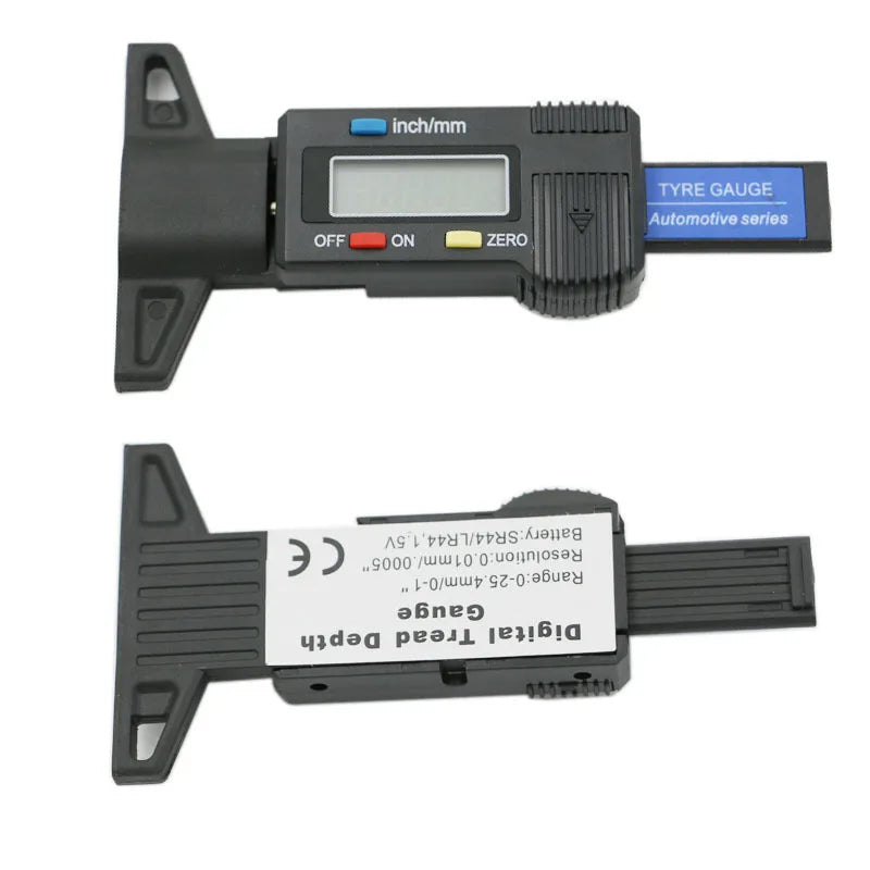 Digital Tyre Depth Gauge 0-25.4mm/0.01 Electronic LCD Tire Depth Tester Gauges Measuring Instrument Tool For Motorcycle Car