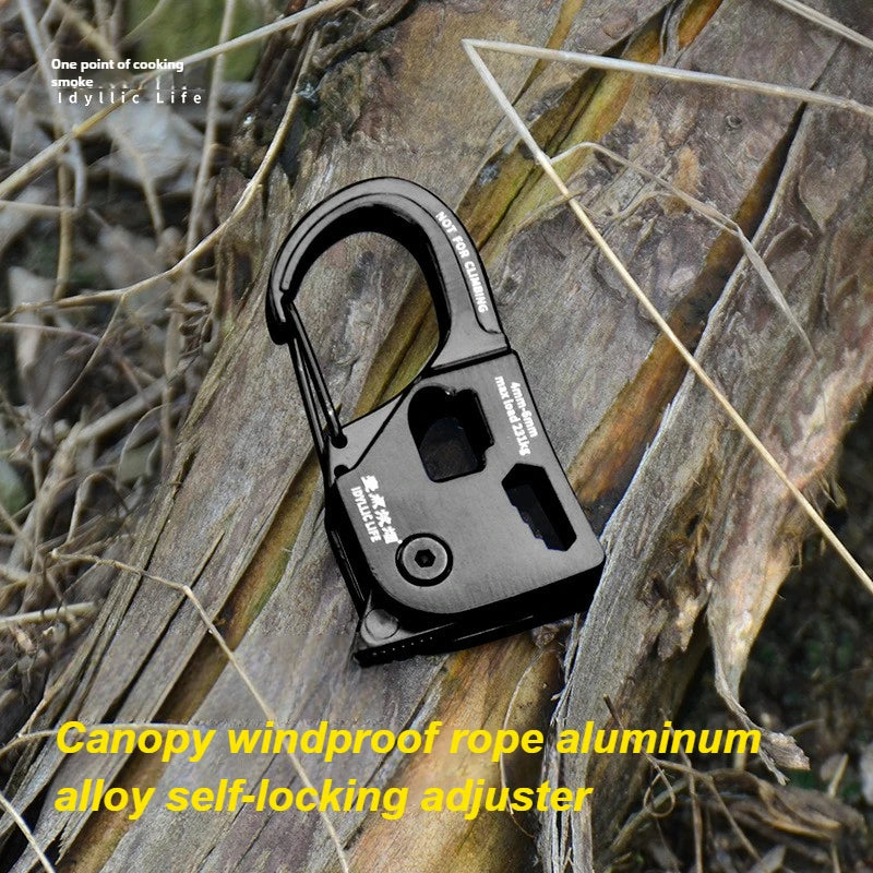 Aluminum Alloy Tent Rope Tensioner Rustproof Strong Load-Bearing Quick Fix Buckle Cord Adjuster for Camping Tent Accessories