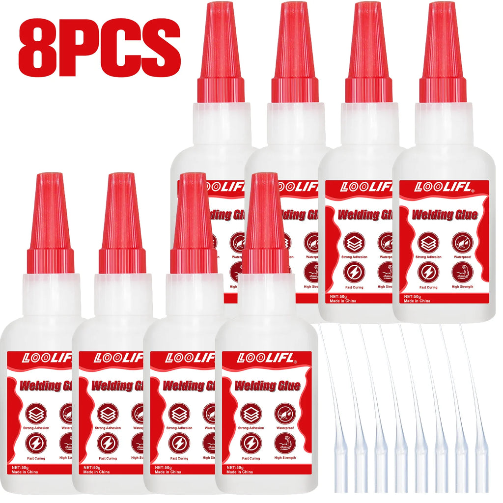 LOOLIFL 8PCS 50g Super Welding Glue,Universal High Strength Oily Adhesive Glue For Plastic Wood Ceramics Metal Soldering Agent