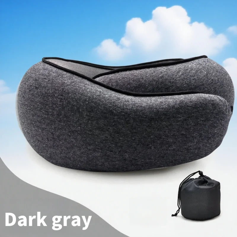 Portable U-shaped Travel Pillow Memory Foam Snail Pillow Travel Neck Support Neck Pillow Adjustable Soft Noon Break Pillows