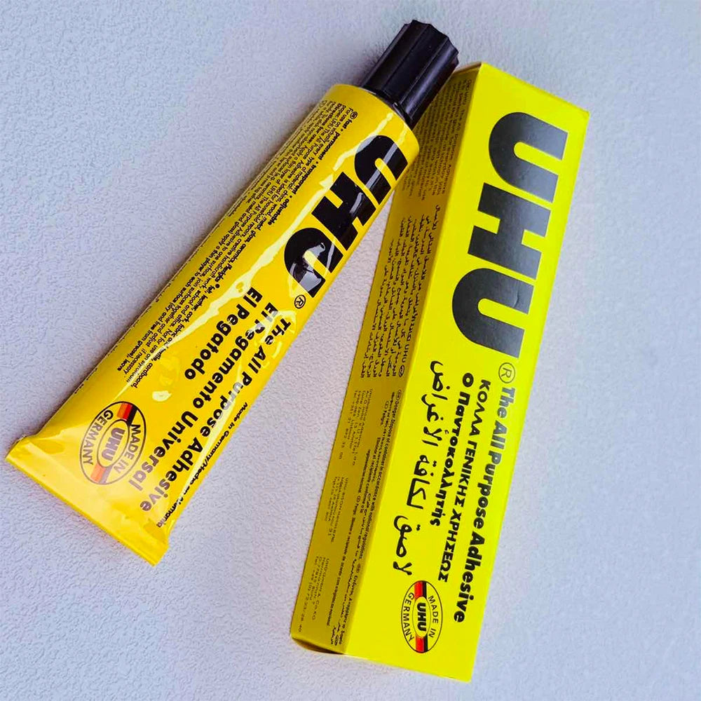 UHU All-Purpose Adhesive Glue Strong Clear for Paper Wood Fabric Leather - Versatile Craft And Repair Glue