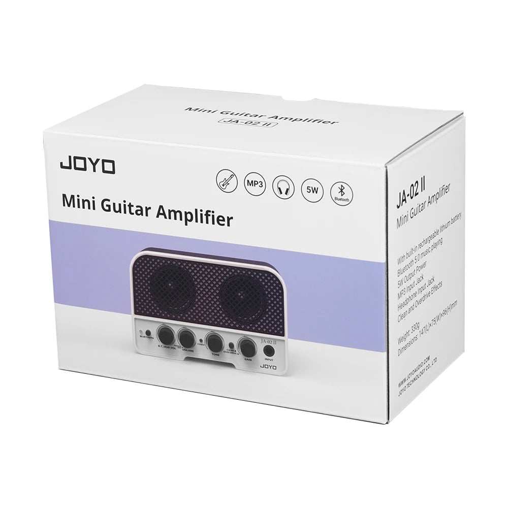 JOYO JA-02 II Electric Guitar Amplifier Portable 5W Rechargeable Bluetooth Headphone Guitar Amp with Clean & Overdrive Channel