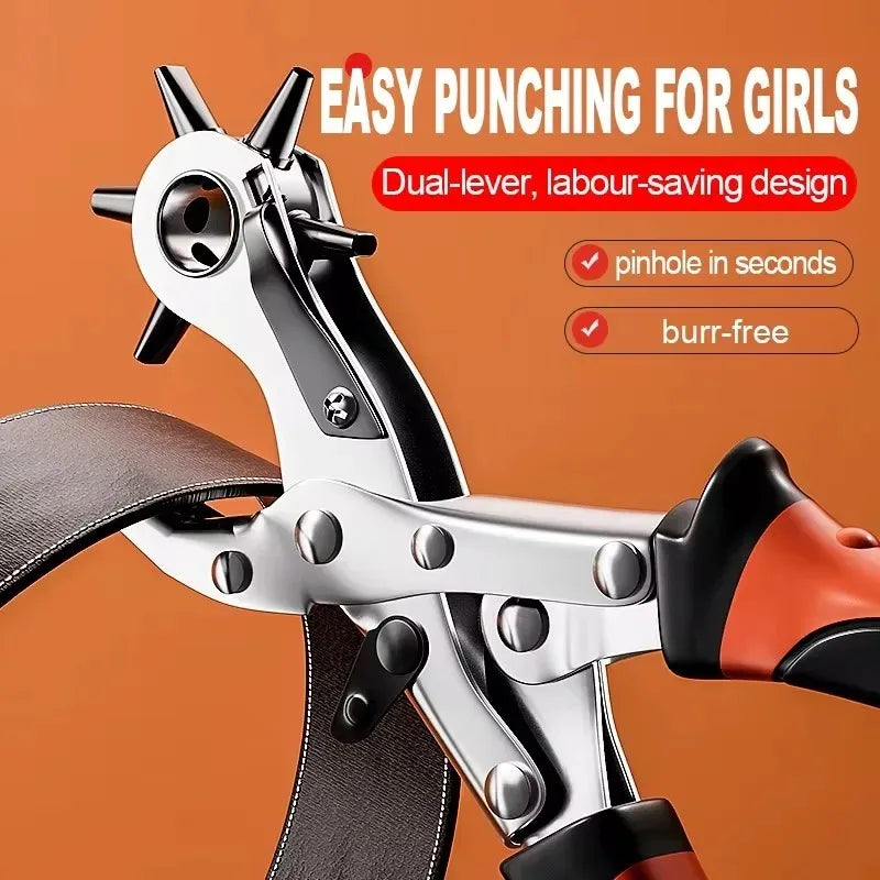 Leather Hole Punch Pliers Belt Watch Strap Eyelet Puncher Multifunctional Handmade Craft Hardware Repair Tool