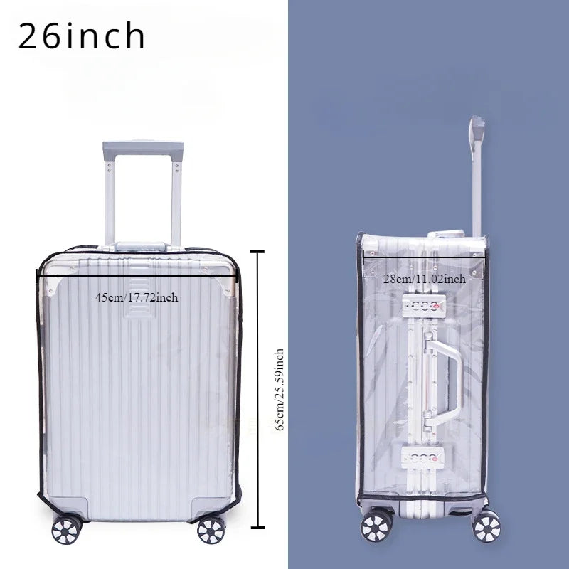 Transparent PVC Luggage Cover for Cross-border Travel, Suitcase Protective Sleeve with Handle, Dustproof Sports Design