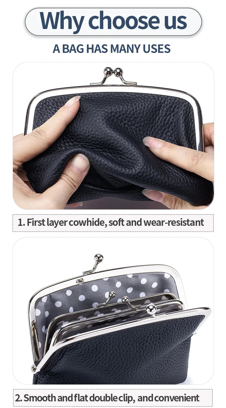 New women's coin purse, multi-layer card holder, girls' simple PU clasp wallet, portable lipstick coin purse, pocket bag