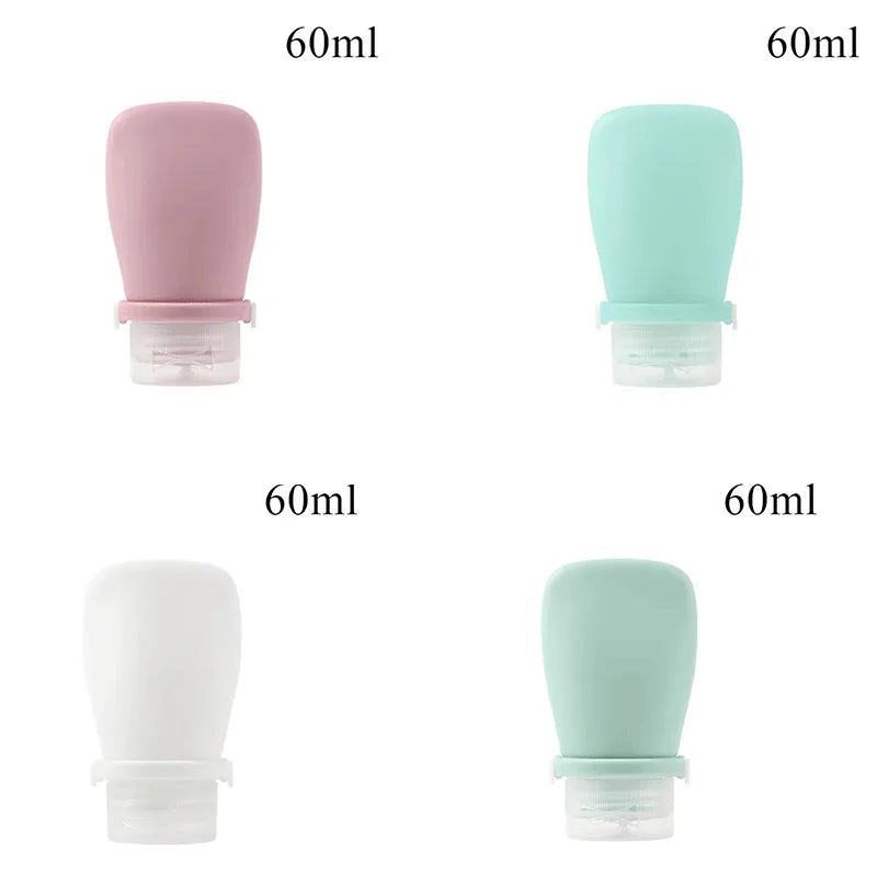 1/4pcs Portable Silicone Travel Bottle Cosmetic Storage Refillable Lotion Bottle Leakproof Shampoo Squeeze Tube Empty Bottle