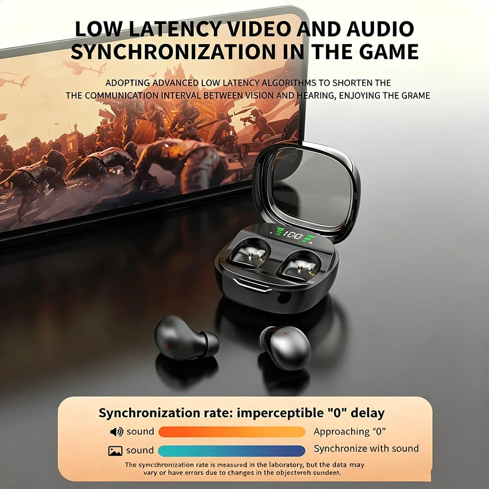 KEBIDUMEI Mini Earphones Bluetooth 5.3 Headphones Invisable Sleep Earbuds HiFi Stereo Sound Noise Reduction Wireless Headsets