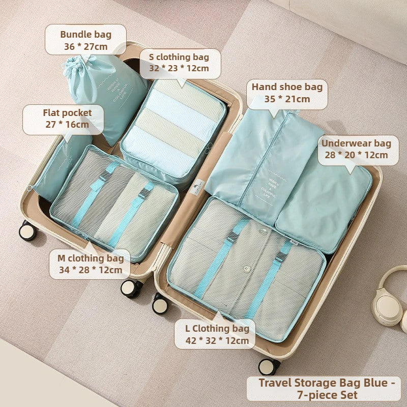 Clothing Storage Bag Travel Supplies Sub Packaging Bag Multifunctional Luggage Sorting Bag 7-piece Set Folding Storage Bag