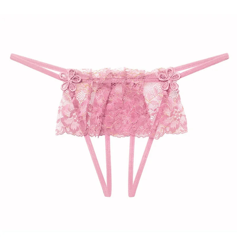 Sweet Comfortable Temptation Flirtatious Lace Sexy Women's Panties Sexy Underwear Covering Seduction Low Waist Perspective Thong