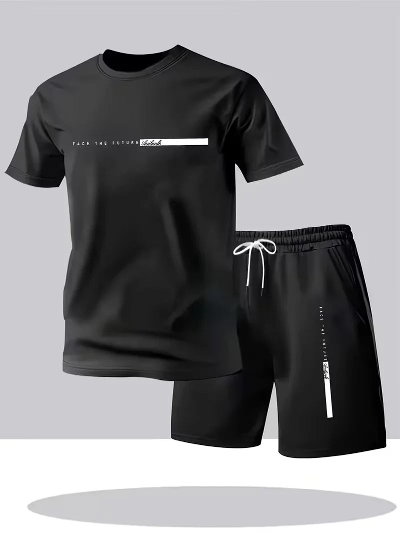 New Street Trendy Men's Summer Breathable Sportswear Short Sleeve Shorts Lightweight Quick Drying Comfortable Fashionable Sports
