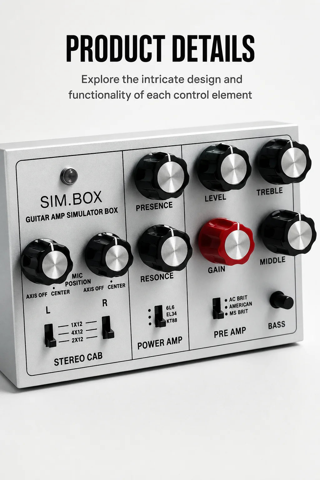 SIM BOX Electric Guitar Amp Simulator Box Cabinet Simulator DI Box Stomp Box Effect Pedal