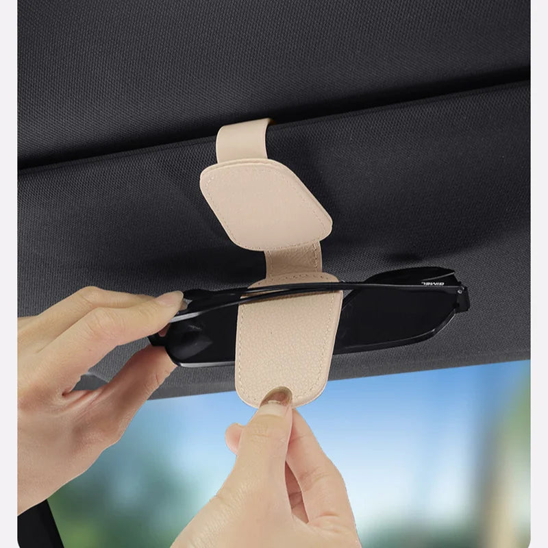 Multifunctional Car Sunglasses Clip Universal Auto Eyeglasses Holder Sun Visor Storage Bracket Vehicle Interior Small Gadget