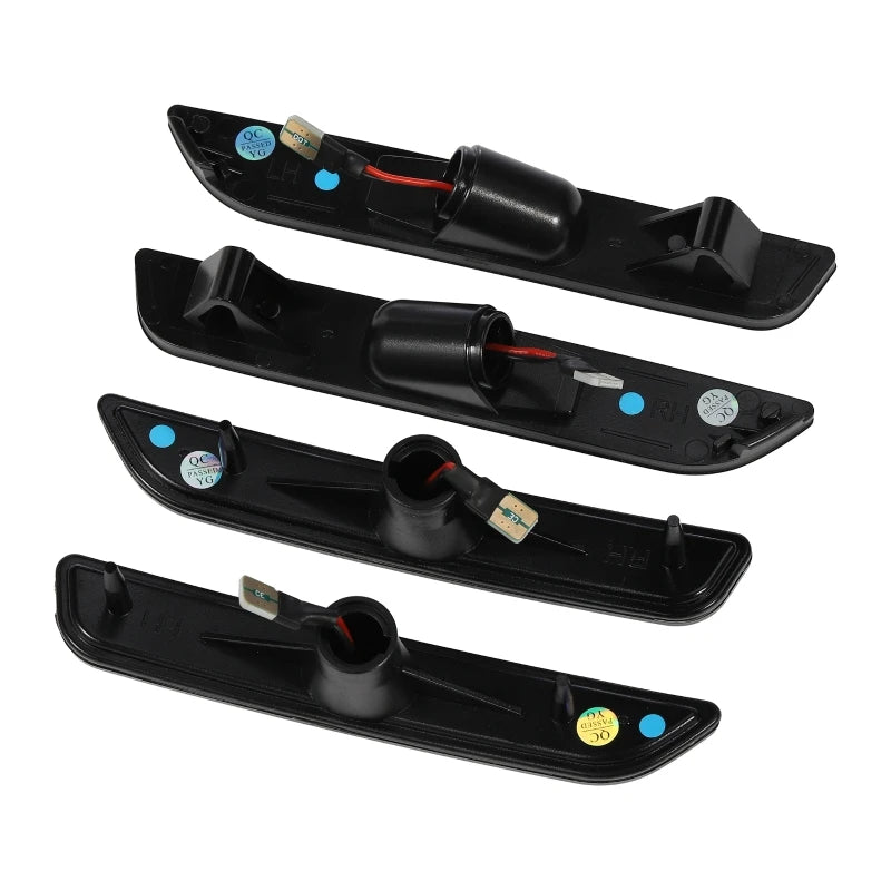 4PCS Smoked Lens LED Side Marker Light Front and Rear Indicator Lamps for Ford Mustang 2010-2014