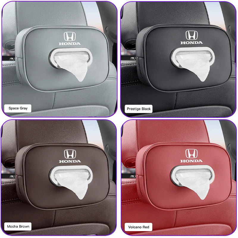 Leather Car Tissue Box Holder Rear Seat Storage Bag for Honda Civic Fit Jazz Accord Pilot CRV Odyssey Passport City Shuttle HRV