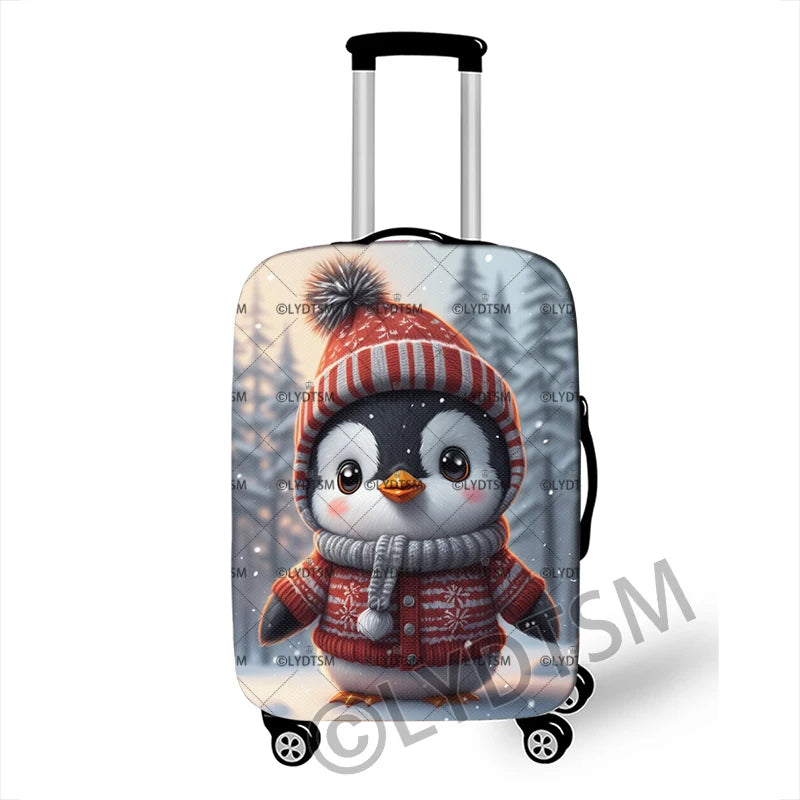 18-30 Inches Kawaii Cartoon Bear Rabbit Mouse Penguin Pattern Luggage Cover Cute Kitten Trolley Case Protective Suitcase Cover