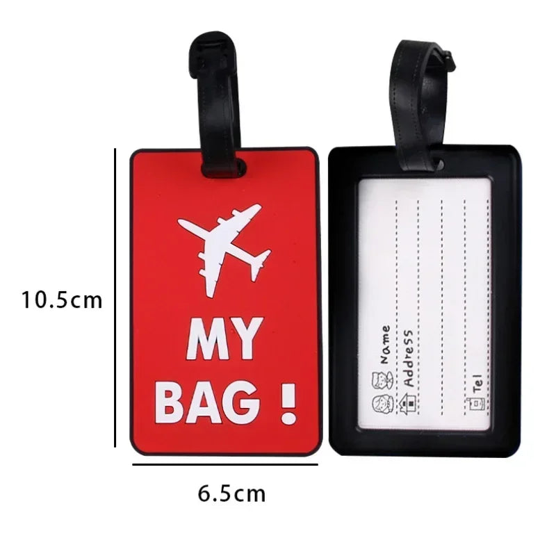 Soft PVC Cute Luggage Tag Letter Travel Tag Men Women Suitcase Name Tag Bag Tags Airplane Labels Holiday Travel Accessories