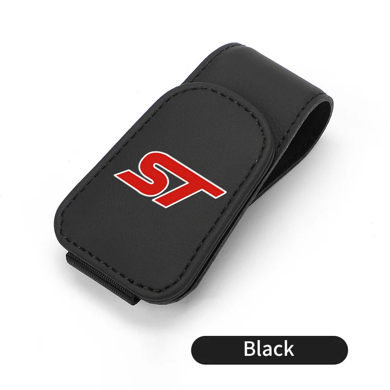 For Ford Magnetic Car Glasses Holder Sunshade Platep Card Ticket Clip ST Racing RS S Mustang Kuga Fiesta Fusion Mondeo Edge