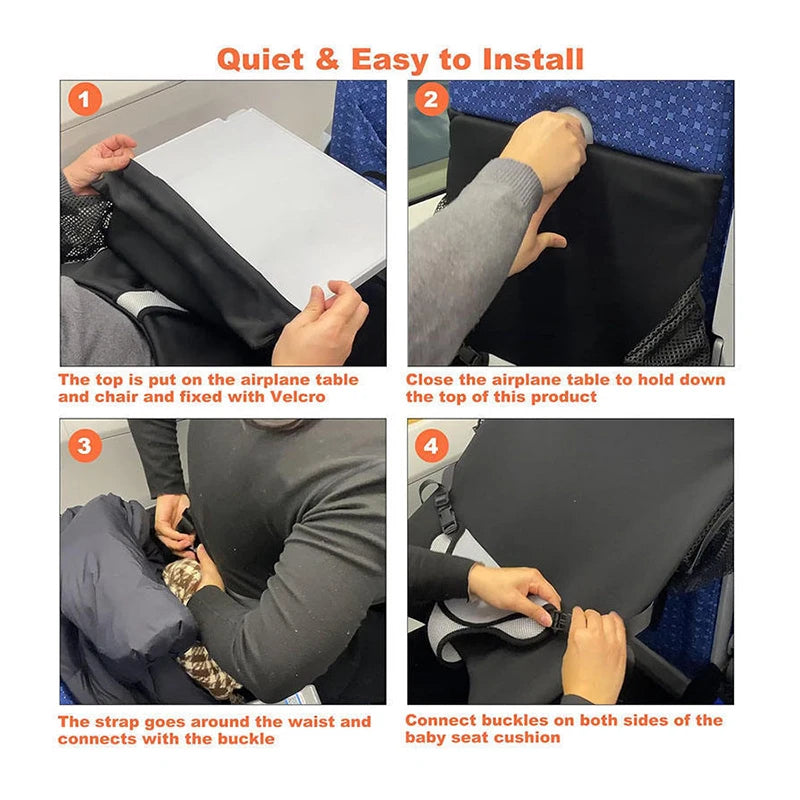 Travel Airplane Bed For Baby Pedals Bed Kids Airplane Seat Extender with Side Pocket Portable Foot Rest Hammock Car Sleep Crib