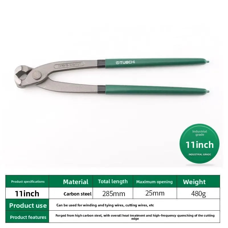 Industrial Grade Wire Tongs Multi-functional Tower Pincers Non-slip Grips Pliers Flat Top Cutting Pliers, Nail Pulling Pliers