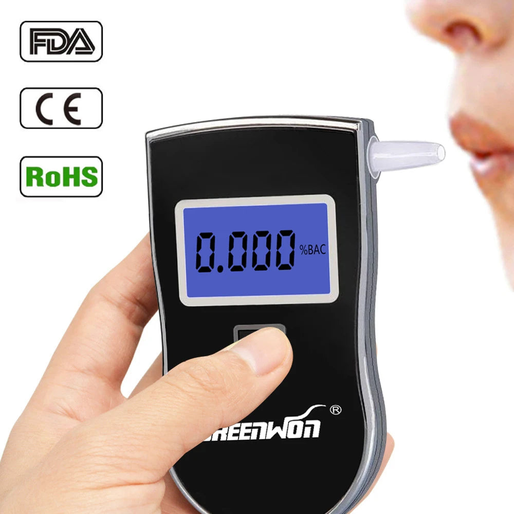 GREENWON Portable Digital LCD Breath Alcohol Tester Breathalyzer Analyzer Detector AT-818
