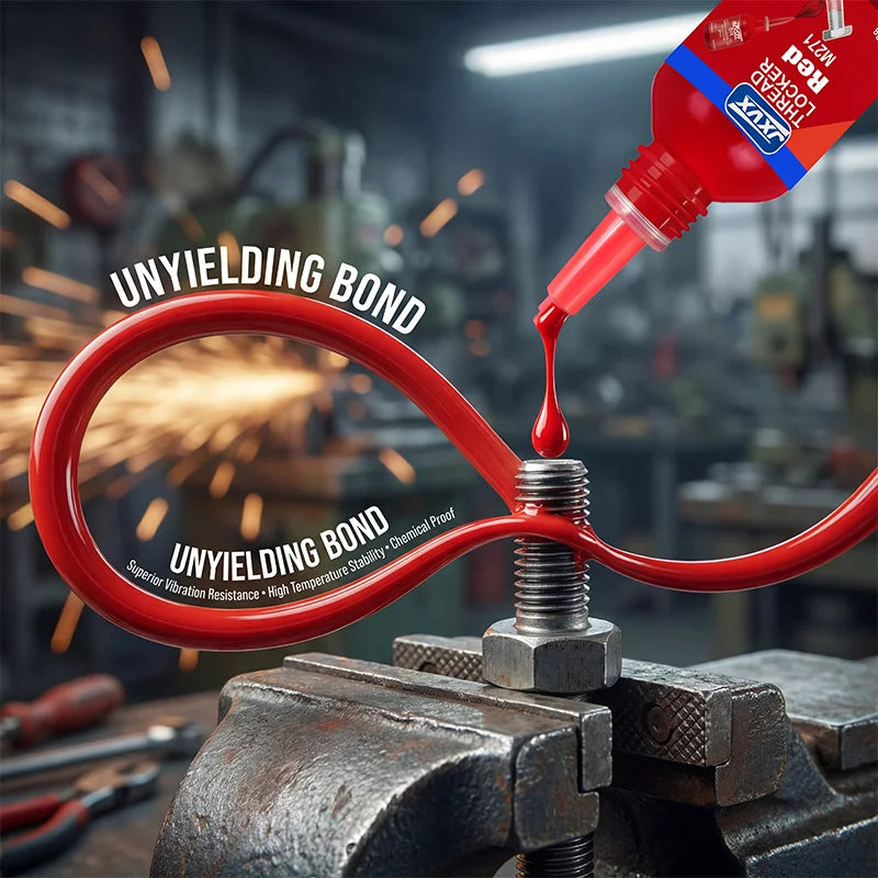 10ml High Strength Red Anaerobic Adhesive, High Strength Screw Locking Agent, Oil Resistant Fast Curing Adhesive for Fixing Metal Nuts and Bolts