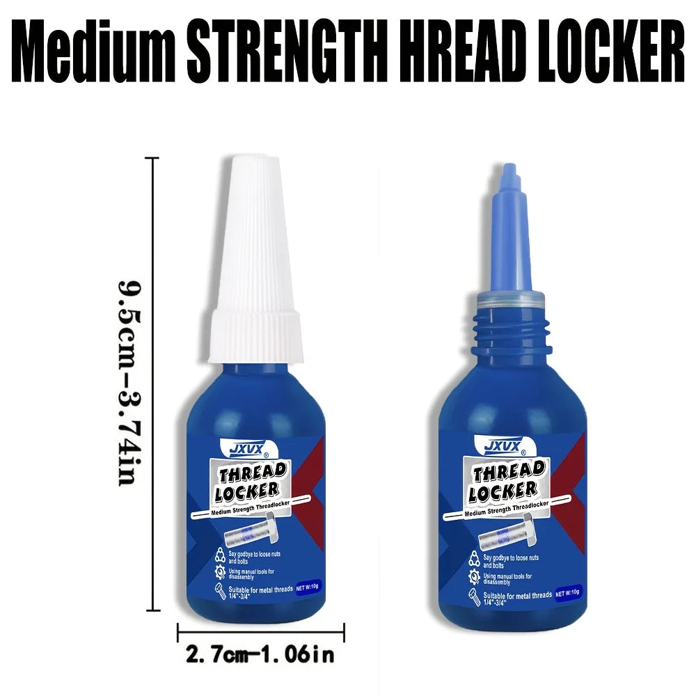 1-5Pcs Medium Strength Thread Sealant, Thread Locker, Quick-Drying Screw Locking Agent, Blue Screw Glue, Strong Anti-Slip Thread Fixing Adhesive