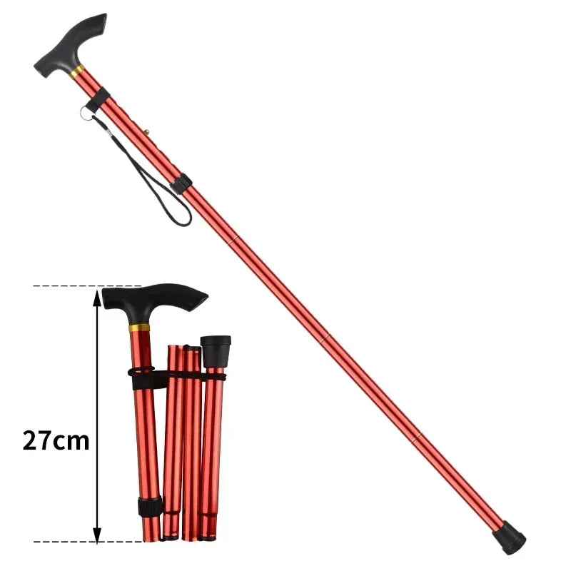 Unisex Hiking Camping Trekking Mountaineering Poles Walking Stick Telescopic Baton Trekking Poles Folding Cane for The Elderly