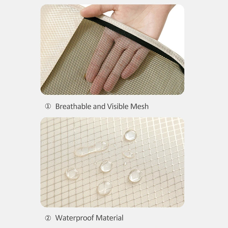 3pcs Set Travel Clothes Storage Bag Waterproof Packing Cubes Mesh Visible Travel Suitcases Organizer Pouch Luggage Organiser