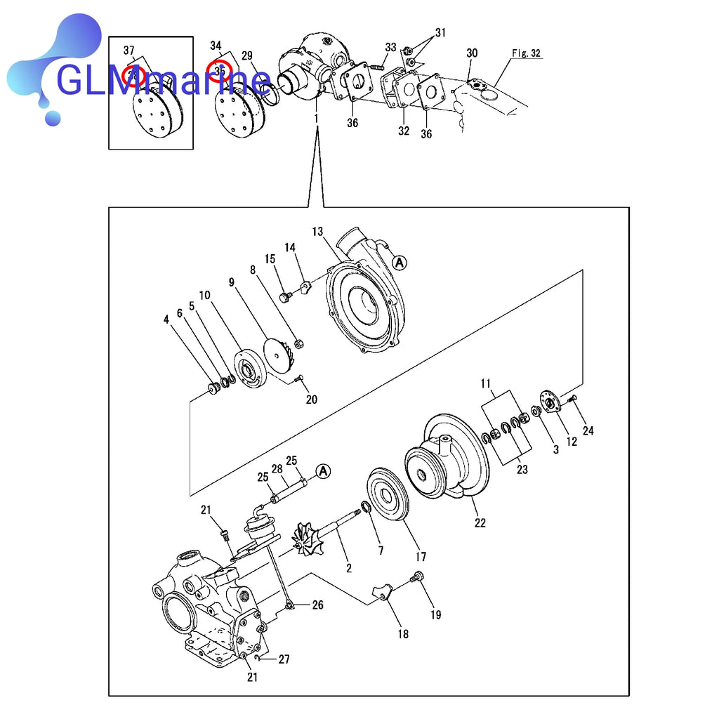 Air Filter 119195-18880 Element 58mm Replacement Parts for Yanmar Marine Engine 4LHA