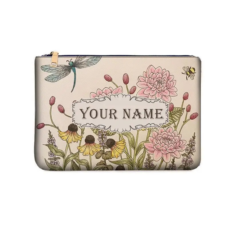 Canvas makeup bag WOMAN BAG Fashion Designer Party Clutch Personalized Custom Print Name Letter Beach Bag Travel Cosmetic Bag