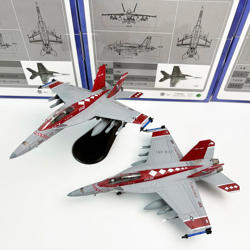 Diecast 1/100 US Military Model F/A-18F Fighter Sidewinder Squadron F18 Alloy Airplane Static Finished Model For Collection