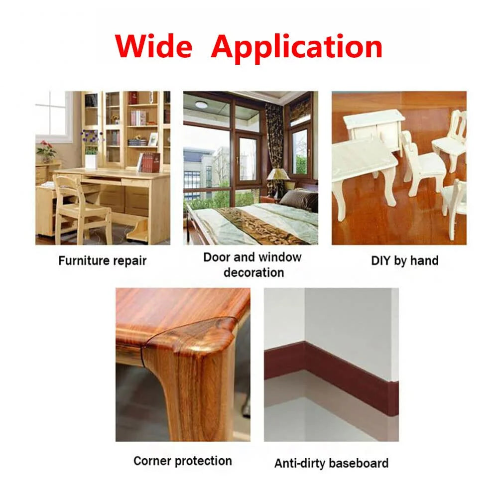 1 Roll DIY Wood Grain Repair Tape 8cmx4.5m, Self-Stick for Instant Furniture & Floor Renovation, Covers Scratches Easy ﻿